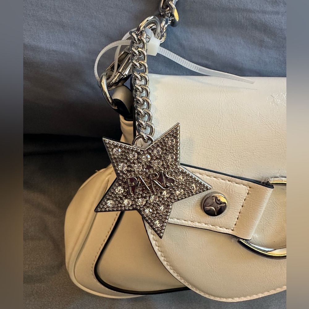 NWTS Paris Hilton Rider Large Baguette Handbag w/silver horsebit hardware - Picture 5 of 11